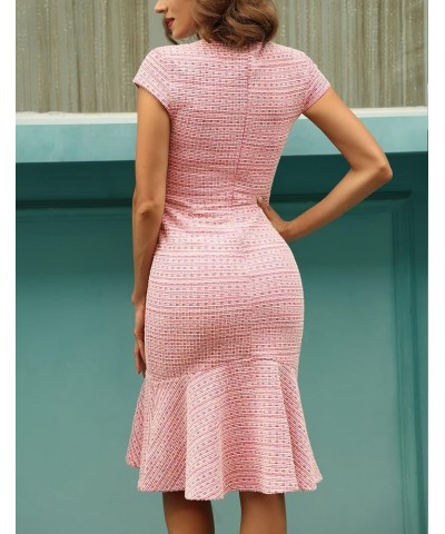 Women's Gorgeous Work Pencil Dress Cap Sleeve Sexy Bodycon Dress Rose $25.52 Dresses