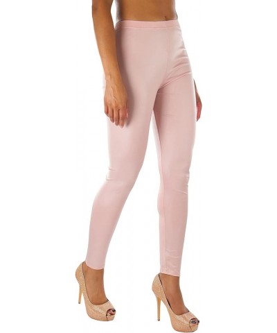 Women's Metallic Wet-Look Sleek Clubwear Shiny Faux-Leather Legging Solid - Mauve $11.26 Leggings