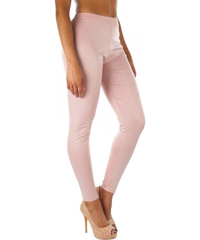 Women's Metallic Wet-Look Sleek Clubwear Shiny Faux-Leather Legging Solid - Mauve $11.26 Leggings