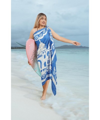 Women's Batik Sarongs Bikinis Long Vacation Pareos Beach Dashiki Cover Ups Beachwear Dress Women Sarong for Swimwear Monument...