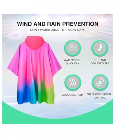 Waterproof Rain Poncho Lightweight Reusable Hiking Hooded Coat Jacket Unisex Raincoat for Hiking Camping Emergency Plum Blue ...