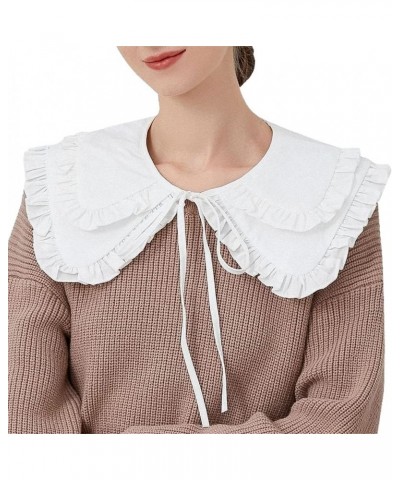 Fake Collar Detachable Blouse False Collar Half Shirts Collar Little Shawl Top Elegant for Women Girls Double Layer $10.43 Bl...