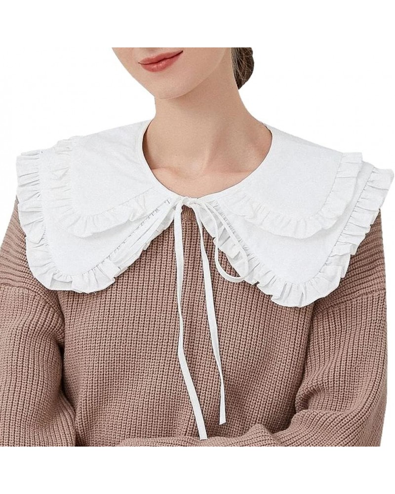 Fake Collar Detachable Blouse False Collar Half Shirts Collar Little Shawl Top Elegant for Women Girls Double Layer $10.43 Bl...