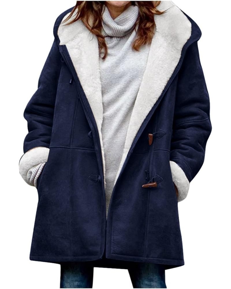 Black Trench Coat for Women 2023 Rain Jacket Winter Hooded Oversized Elegant Windbreaker Fall Long Coats for Women 38-blue $1...