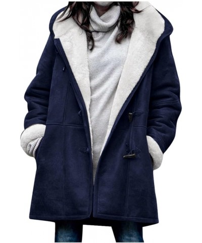 Black Trench Coat for Women 2023 Rain Jacket Winter Hooded Oversized Elegant Windbreaker Fall Long Coats for Women 38-blue $1...