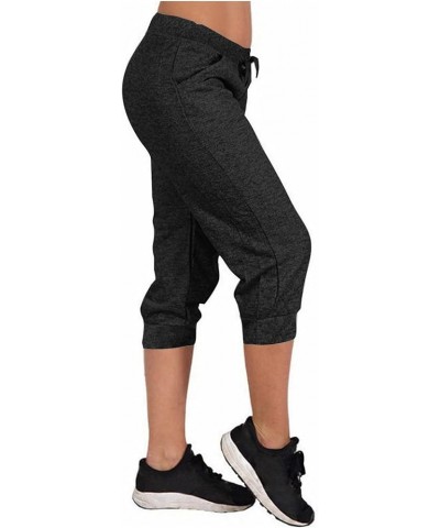 Capri Pants for Women Summer 2024 Capri Leggings with Pockets High Wasit Stretch Casual Capris Womens Capri Joggers 22 Black ...