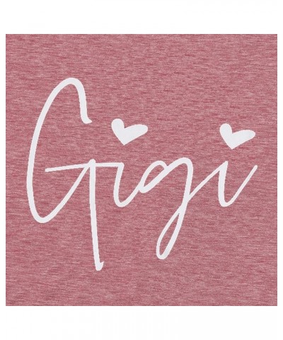 Gigi Shirts for Grandma Women Gigi Heart Graphic Tshirts Tops Letter Printed Short Sleeve Mimi Tees Shirt Light Pink $9.17 T-...