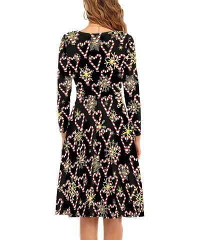 Mushroom Dresses for Women Midi Dresses with Long Sleeve Mushrooms Casual Dresses Xmas Candy Heart Snowflake $19.94 Others