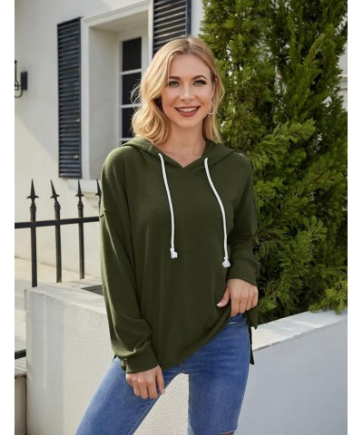 Women Casual Hoodie Long Sleeves Fashion Pullover Sweatshirts Loose Fit Tunic Winter Tops Comfy Shirts A- Hoodie Green $20.58...