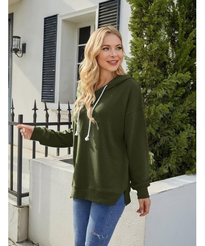 Women Casual Hoodie Long Sleeves Fashion Pullover Sweatshirts Loose Fit Tunic Winter Tops Comfy Shirts A- Hoodie Green $20.58...