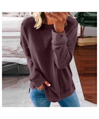 Sweatshirts Women Oversized,Women's Casual Crew Neck Sweatshirts Long Sleeve Solid Tunic Tops Loose Pullovers Bronze-2 $8.50 ...