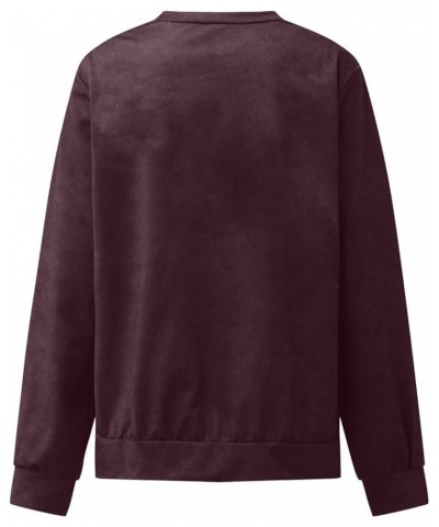 Sweatshirts Women Oversized,Women's Casual Crew Neck Sweatshirts Long Sleeve Solid Tunic Tops Loose Pullovers Bronze-2 $8.50 ...