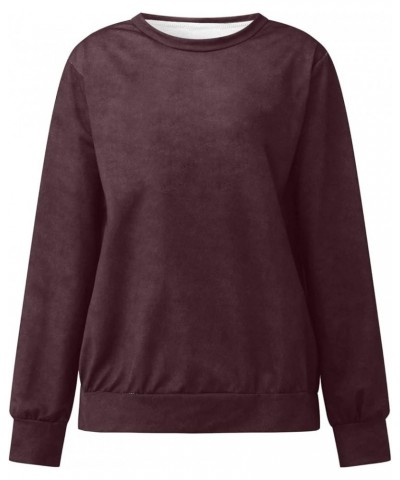 Sweatshirts Women Oversized,Women's Casual Crew Neck Sweatshirts Long Sleeve Solid Tunic Tops Loose Pullovers Bronze-2 $8.50 ...