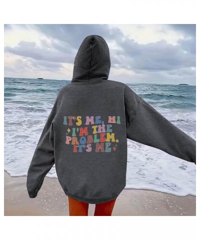 You Love Me Back Letter Print Oversize Hoodies Women Drop Shoulder Long Sleeve Pullover Tops Hooded Fleece Fall Sweatshirts A...