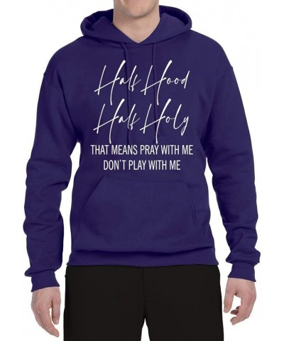 Half Hood Half Holy Pray With Me Inspirational/Christian Unisex Graphic Hoodie Sweatshirt Purple $16.00 Activewear