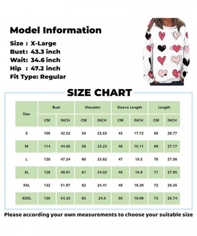 Sweatshirt for Women Fashionable Long Sleeved Valentine's Day Love Printed Round Neck Hoodie Top 3-yellow $12.25 Hoodies & Sw...