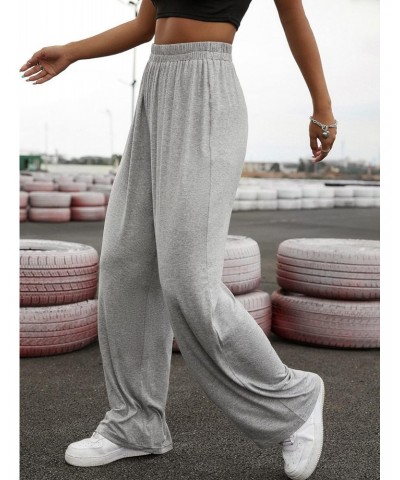 Women's Casual Wide Leg High Waisted Palazzo Pleated Pants Trousers Light Grey M $20.16 Pants