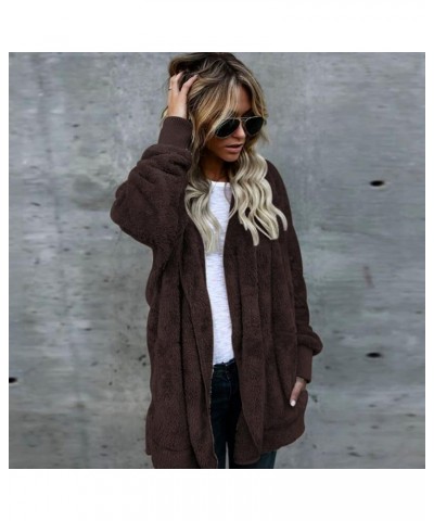 Women's Winter Warm Coat Jacket Outwear Cardigan Coat Double Sided Velvet Hooded Coat Open Front Cardigan, S-3XL 1-coffee $9....