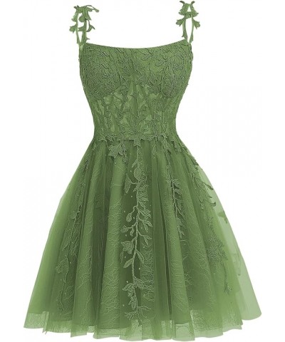 Womens Lace Homecoming Dresses for Teens 2023 Short Prom Dress A-Line Tulle Cocktail Party Gowns Olive Green $30.24 Dresses