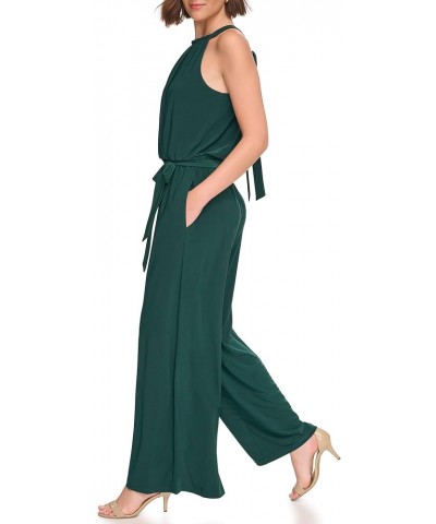 Womens Sleeveless Mock Neck Halter Jumpsuit Hunter $13.04 Jumpsuits