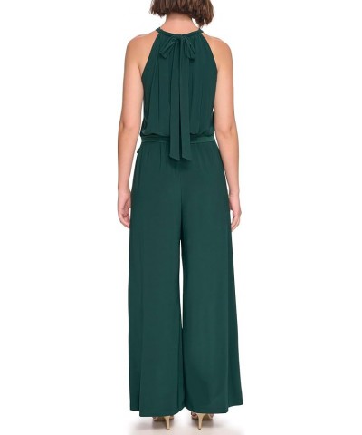 Womens Sleeveless Mock Neck Halter Jumpsuit Hunter $13.04 Jumpsuits