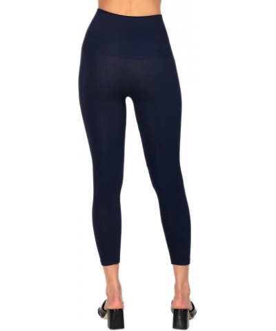 Cropped Tummy Control Seamless Rayon Shaping Leggings. One Size Regular & Extended Navy (2-12) $20.72 Leggings