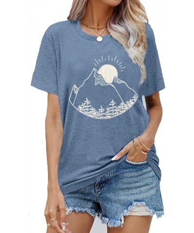 Hiking Mountain Shirts Women Funny Adventure Graphic Tank Top Summer Outdoor Camping Sleeveless Tee Ink Blue-sun $10.97 Tanks