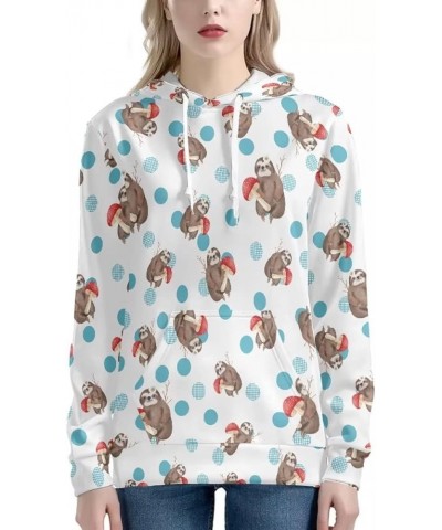 Women's Novelty Animal Print Hoodies Drawstring Casual Pullover Tops with Pockets Dot Mushroom Sloth $11.75 Hoodies & Sweatsh...