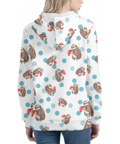 Women's Novelty Animal Print Hoodies Drawstring Casual Pullover Tops with Pockets Dot Mushroom Sloth $11.75 Hoodies & Sweatsh...