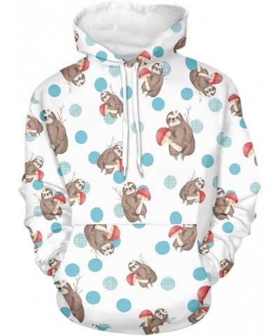 Women's Novelty Animal Print Hoodies Drawstring Casual Pullover Tops with Pockets Dot Mushroom Sloth $11.75 Hoodies & Sweatsh...