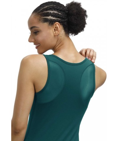Yoga Tank Top, Women's Performance Stretchy Quick Dry Sports Workout Running Top Vest with Removable Pads 1-dark Green $16.23...