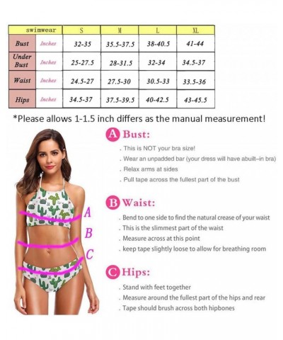 Women's Chic Summer Hot 2 Piece Halter Neack High Waist Padded Sexy Swimsuit Multi Xmas $14.55 Swimsuits