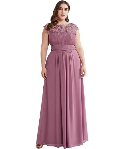 Women's Plus Size Lace Cap Sleeve Long Formal Evening Dress Maxi Dresses 09993PZUSA Orchid $43.20 Dresses