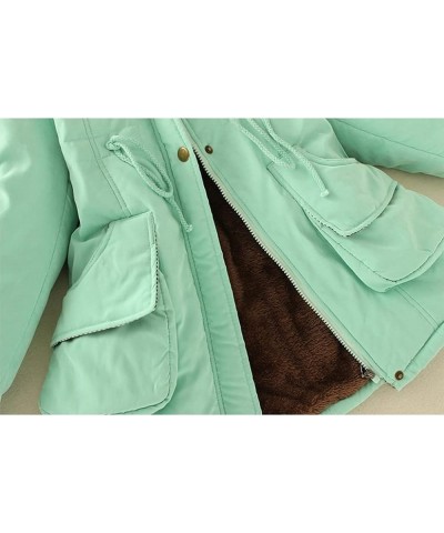 Winter Coats For Women Faux Fur Lined Outerwear Jacket Lightweight Thicken Parka Jacket Fleece Oversized Hooded Coat A01-gree...