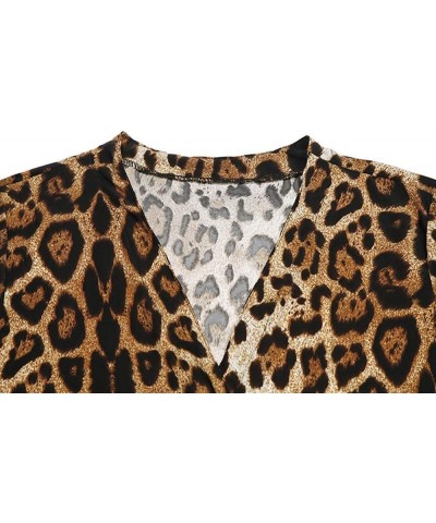 Women's Leopard Printed Cardigans Shirt Lightweight Button Down Cardigans Coat W Pockets(S-2XL) Coffee $17.32 Others