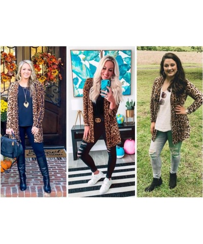 Women's Leopard Printed Cardigans Shirt Lightweight Button Down Cardigans Coat W Pockets(S-2XL) Coffee $17.32 Others