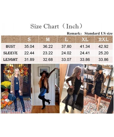 Women's Leopard Printed Cardigans Shirt Lightweight Button Down Cardigans Coat W Pockets(S-2XL) Coffee $17.32 Others