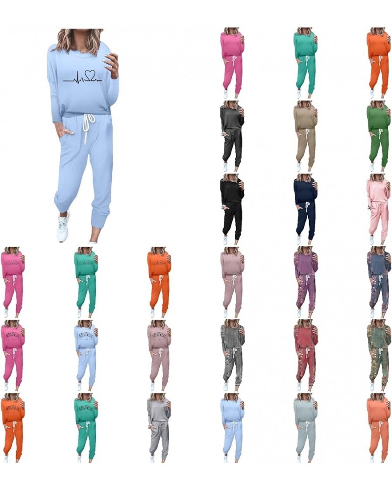 Matching Lounge Sets Women Sweatsuits Sets Two Piece Outfit Long Sleeve Pant Workout Athletic Tracksuits With Pockets 03 Brow...