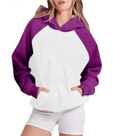 Womens Oversized Hoodies Fleece Sweatshirts Raglan Long Sleeve Sweaters Hooded Pullover Fall Clothes with Pocket Raglan Hoodi...