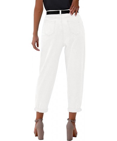 Mom Jeans for Women Trendy High Waisted Stretchy Loose Jeans for Women Denim Pants A Cool White $19.68 Jeans