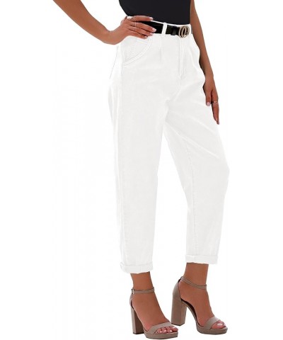 Mom Jeans for Women Trendy High Waisted Stretchy Loose Jeans for Women Denim Pants A Cool White $19.68 Jeans