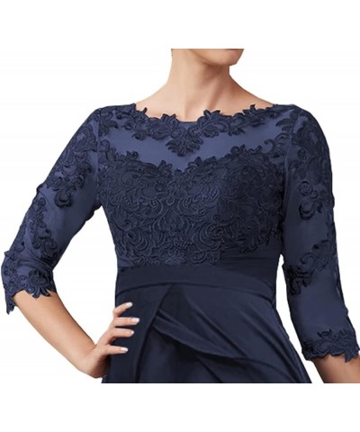 Mother of The Bride Dresses Lace Applique Chiffon Evening Formal Dress Half Sleeve Wedding Guest Dress Women's Pink $33.60 Dr...