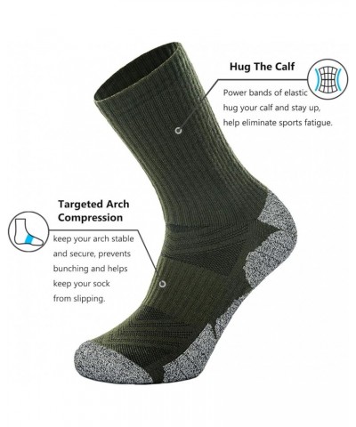 Crew Hiking Socks, Cushion, Moisture Wicking, Arch Compression Boot Socks Black Green (4 Pairs) $13.72 Socks