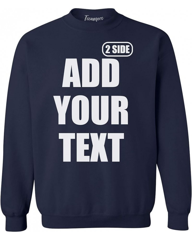 Custom Sweatshirt for Men Women Add Your Text Front Back Side Print Personalized Crewneck Sweatshirt Navy $18.10 Hoodies & Sw...