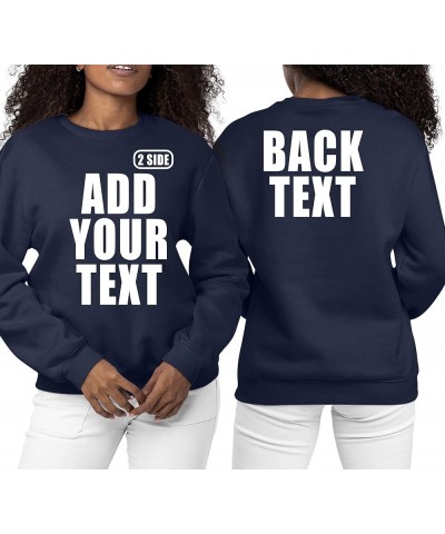 Custom Sweatshirt for Men Women Add Your Text Front Back Side Print Personalized Crewneck Sweatshirt Navy $18.10 Hoodies & Sw...