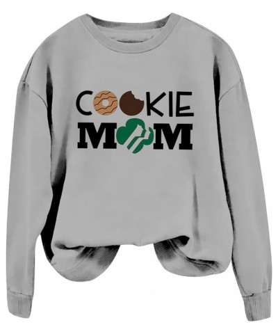 Cookie Mom Sweatshirt Casual Crewneck Tops Pullover Funny Cute Cookie Mom Gift Casual Crewneck Tops Pullover Grey $11.96 Hood...