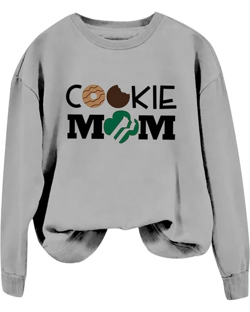 Cookie Mom Sweatshirt Casual Crewneck Tops Pullover Funny Cute Cookie Mom Gift Casual Crewneck Tops Pullover Grey $11.96 Hood...