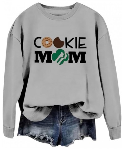 Cookie Mom Sweatshirt Casual Crewneck Tops Pullover Funny Cute Cookie Mom Gift Casual Crewneck Tops Pullover Grey $11.96 Hood...