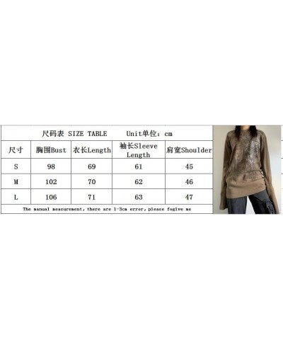 Y2k T-Shirt for Women Gothic Vintage Print Long Sleeve Round Neck Slim Fit Crop Top Grunge Going Out Shirt Streetwear 23aug1k...