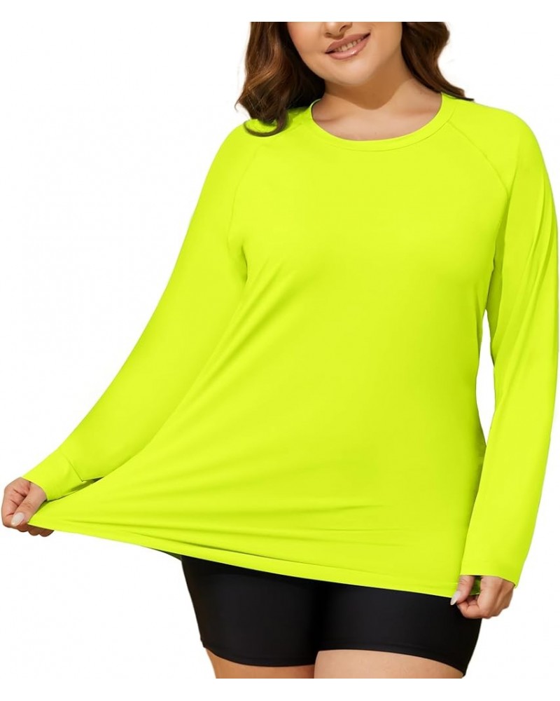 Women's Plus Size Sun Shirts UPF 50+ UV Protection Long Sleeve Rash Guard Quick Dry Workout Hiking Fishing Swim Shirt Fluores...